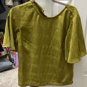 a new day Olive Green Short Sleeve Textured Blouse